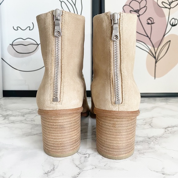 Rag & Bone Willow Sand Suede Block Heel Grommet Ankle Boots 9 - Picture 8 of 12